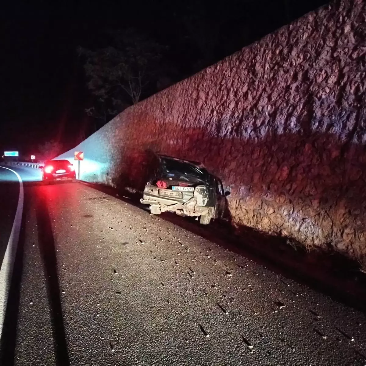 Osmaneli’nde Otomobil Şarampole Devrildi