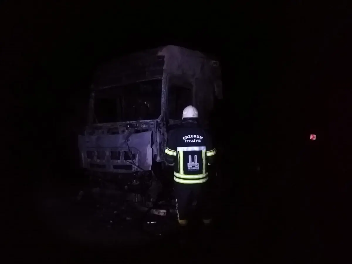 Erzurum’da Tır Yangını