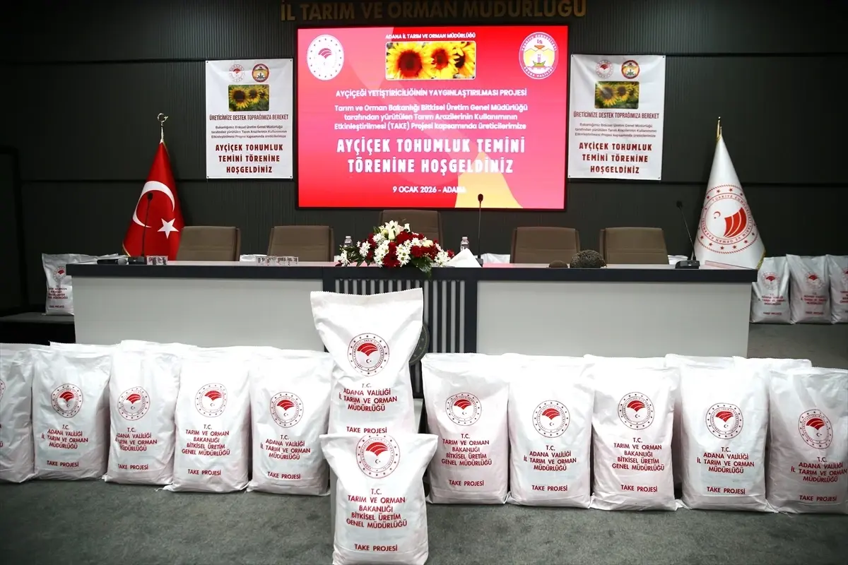 Adana’da Çiftçilere Ayçiçeği Tohumu Desteği